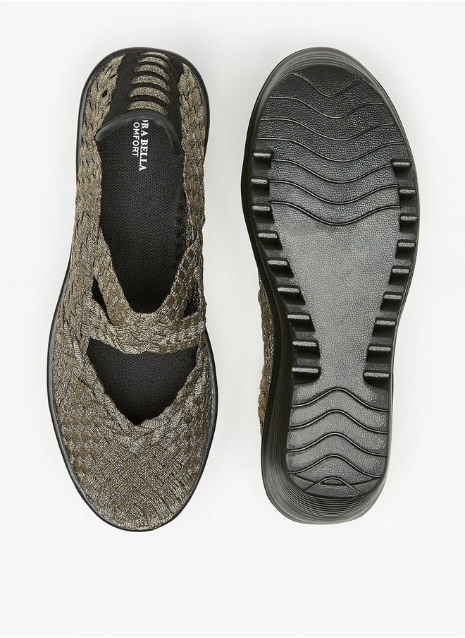 Flora Bella By Shoexpress Women's Textured Slip-On Shoes With Wedge Heels  - Image 4