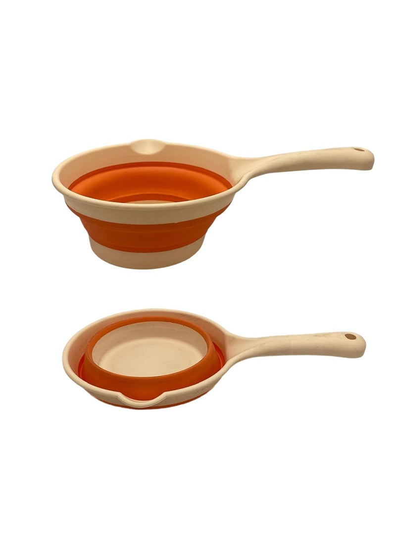 LIMITLESS Limitless Folding Water Scoop Thickened Anti-skid Long Handle Foldable Ladle - Household Water Ladle for Bucket with Handle Durable Kitchen Gadget Supplies Tools (Orange)  - Image 1