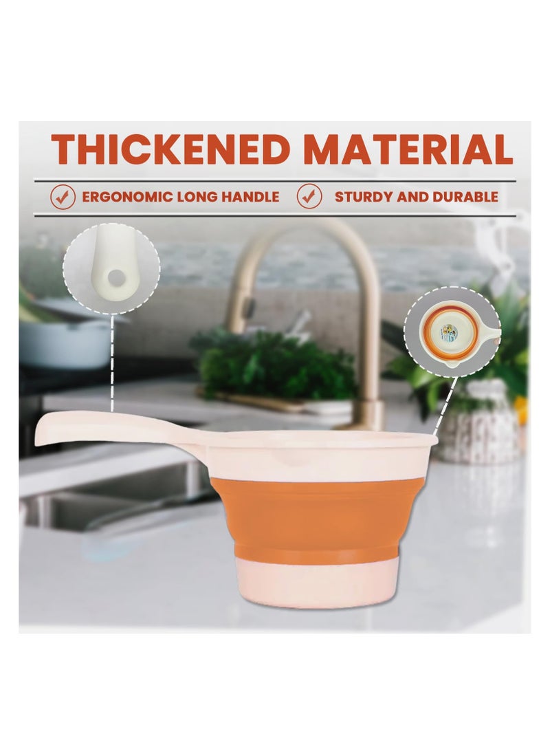 LIMITLESS Limitless Folding Water Scoop Thickened Anti-skid Long Handle Foldable Ladle - Household Water Ladle for Bucket with Handle Durable Kitchen Gadget Supplies Tools (Orange)  - Image 5