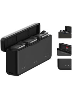 TELESIN TELESIN Osmo Action 3/4/5 Pro Battery Charger for DJI Action 5 Pro Triple Slot PD 30W Fast Charging Case with Type-C Cord Batteries Case Fully Compatible with DJI Osmo Action 3/4/5 Pro Extreme Battery  - Image 1