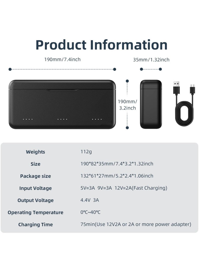 TELESIN - TELESIN Osmo Action 3/4/5 Pro Battery Charger for DJI Action 5 Pro Triple Slot PD 30W Fast Charging Case with Type-C Cord Batteries Case Fully Compatible with DJI Osmo Action 3/4/5 Pro Extreme Battery - Image 1