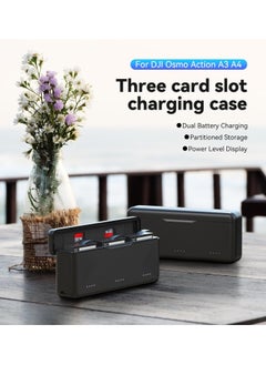 TELESIN TELESIN Osmo Action 3/4/5 Pro Battery Charger for DJI Action 5 Pro Triple Slot PD 30W Fast Charging Case with Type-C Cord Batteries Case Fully Compatible with DJI Osmo Action 3/4/5 Pro Extreme Battery  - Image 4