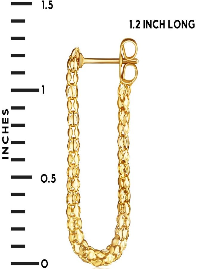 هامبل شيك نيويورك أقراط سلسلة ذهبية اللون للنساء - أقراط سلسلة متدلية ذهبية اللون للنساء، أقراط متدلية بسيطة وأنيقة، أقراط متدلية رقيقة على شكل دمعة، أقراط متدلية فريدة من نوعها - Image 4