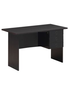 AL WADI FURNITURE Compact 3 Drawer Top Lockable Wooden Office Desk Office Table Computer Table, Dark Oak - 115L x 55W x 75H cm  - Image 5