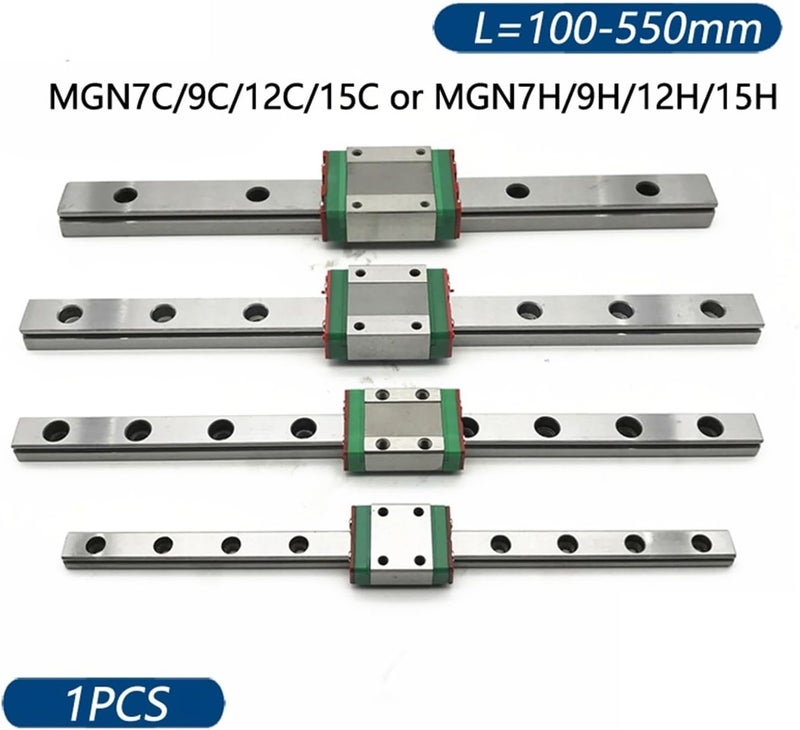 RAHBI MGN7 MGN12 MGN15 MGN9 L100 200 350 400 450 500 550 Miniature Linear Rail Slide 1pcs MGN Linear Guide MGN Carriage CNC 3D Printer Leisurely (Color : MGN15C, Size : 250mm) - Image 2