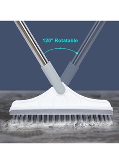 Generic Bathroom Cleaning Brush with Long Handle 120° Adjustable Tiles Floor Cleaner V Shaped Bristle with Wiper for Wall Bathroom Kitchen Accessories Items Cleaning Supplies - Multicolour  - Image 2