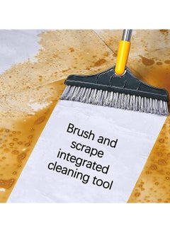 Generic Bathroom Cleaning Brush with Long Handle 120° Adjustable Tiles Floor Cleaner V Shaped Bristle with Wiper for Wall Bathroom Kitchen Accessories Items Cleaning Supplies - Multicolour  - Image 4
