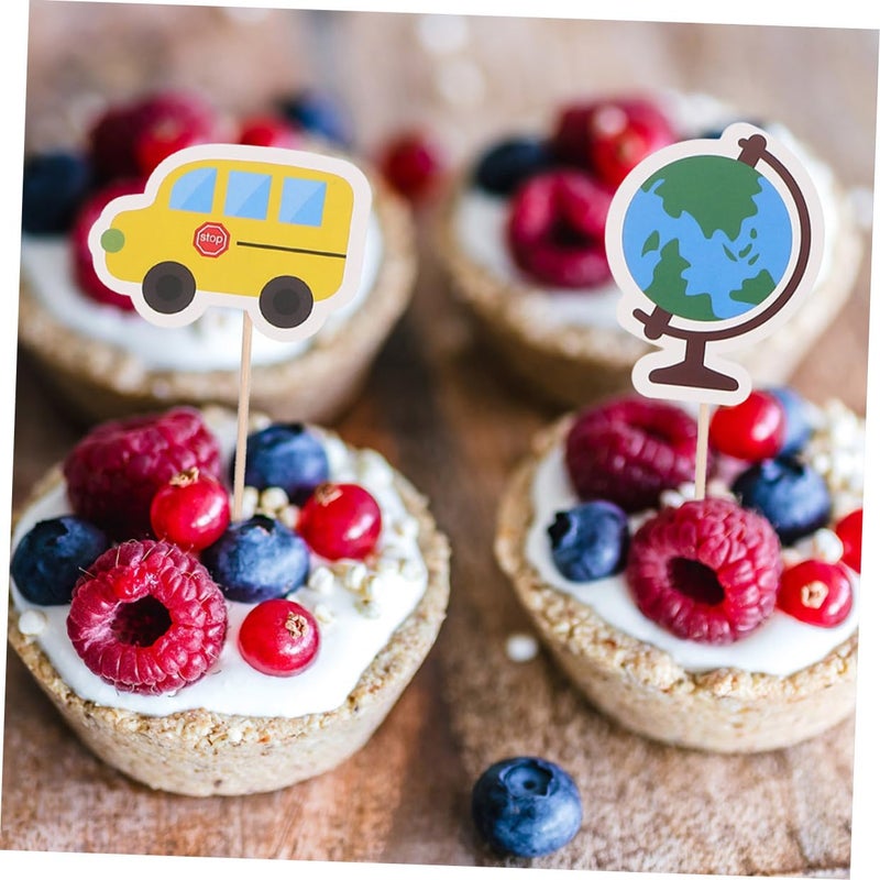 School Cake Picks 45 قطعة علاقات كب كيك إبداعية لإمدادات حفلات أعياد الميلاد وزينة الاحتفالات - Image 5