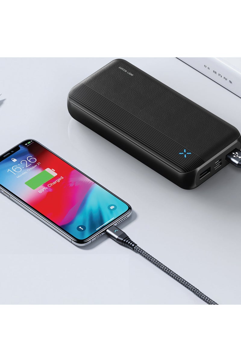 جرين ليون بنك طاقة بسعة 20000 مللي أمبير PD 20 واط للشحن السريع، شاحن محمول مع USB-C وUSB-A وMicro، حزمة بطارية للشحن السريع لجهاز iPad Pro، iPhone 17 Series، Galaxy S25U. - Image 2