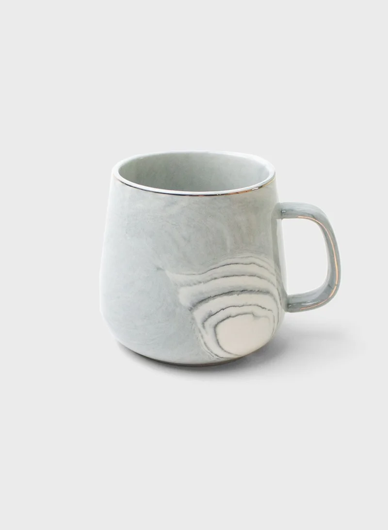 بريكلي بير Prickly Pear Marble Ceramic Coffee Mug Grey - 400ml Large Stoneware Coffee and Tea Mug Unique Glazed Finish for Hot and Cold Beverages Modern Design