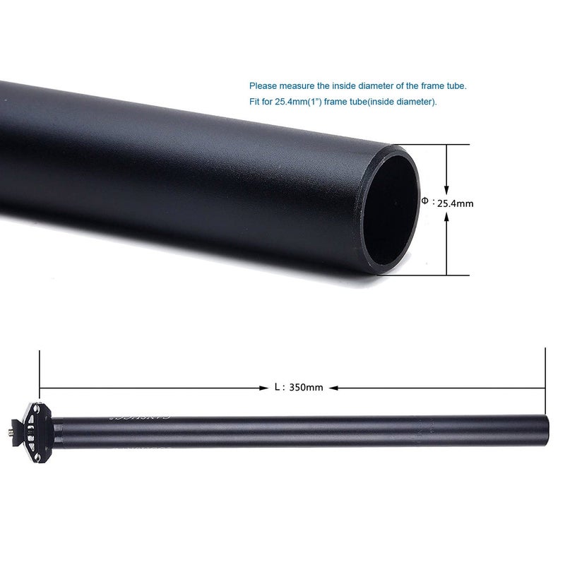 FOMTOR Bike Seat Post 25.4 x 350mm Bicycle Aluminum Adjustable Seatpost Tube for MTB Road Bike BMX - Image 2