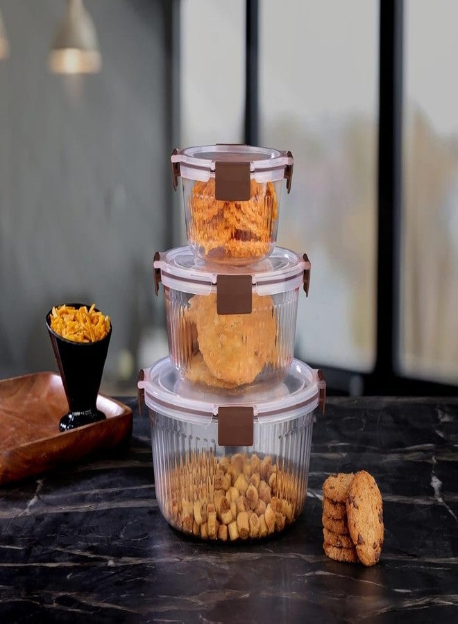 Ngel Premium Round Airtight Food Storage Container Set || Kitchen Storage Box for Grains, Dry Fruits, Snacks, Vegetables || Transparent Plastic Dishwasher & Refrigerator Safe (Food Stroage Containers) - Image 1