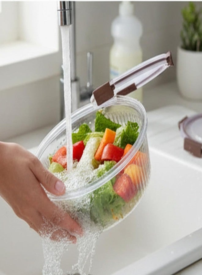 Ngel Premium Round Airtight Food Storage Container Set || Kitchen Storage Box for Grains, Dry Fruits, Snacks, Vegetables || Transparent Plastic Dishwasher & Refrigerator Safe (Food Stroage Containers) - Image 2