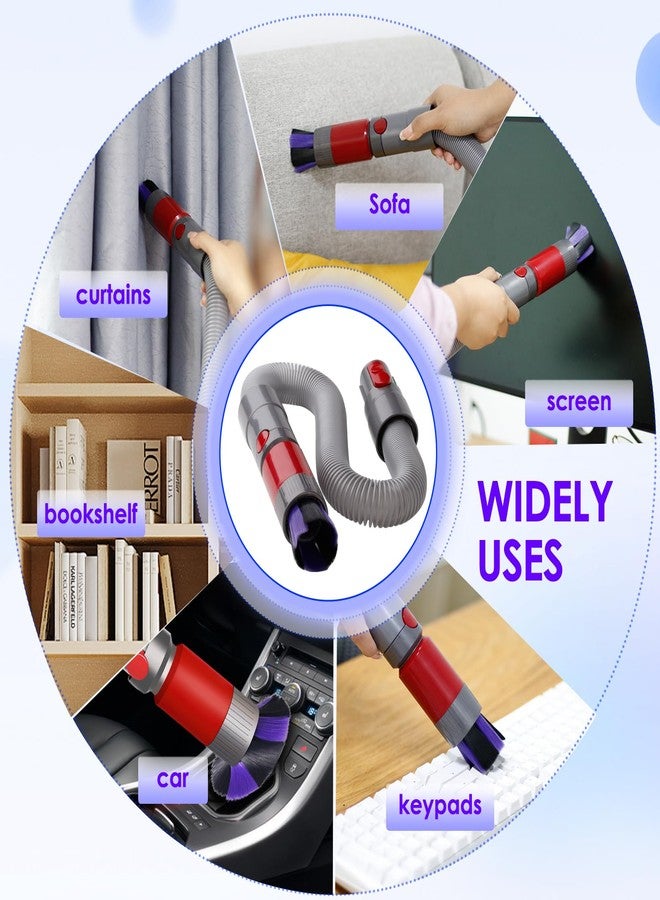 OTTWL Quick-Release Replacement Head Kit Compatible with Dyson V7 V8 V10 V11 V15 Cordless Vacuums for Hardwood Floor Carpets with Flexible Extension Hose and Dust Brush - Image 3