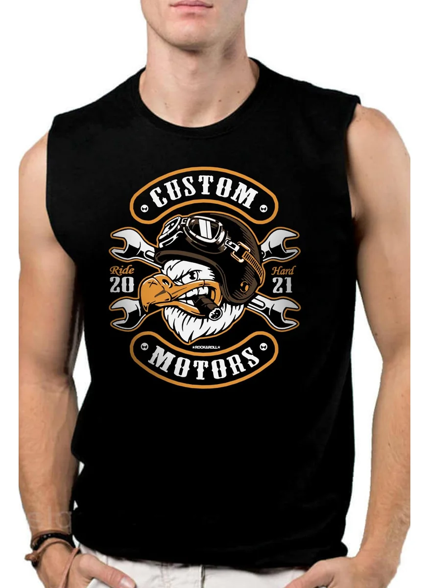 Rock&Roll Angry Eagle Black Cutaway Sleeve | Sleeveless Men's T-Shirt | Athlete