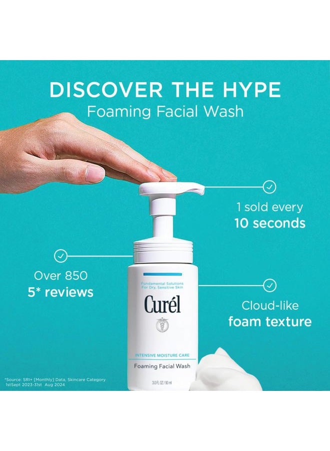 Curel Foaming Gentle Cleansing Face Wash Cleanser for Dry, Sensitive Skin 150 ml - Image 2