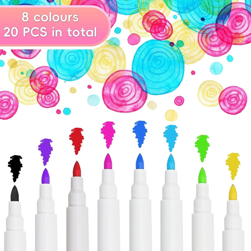 KASTWAVE Colored Whiteboard Pens, 16 Whiteboard Markers Erasable Dry Wipe Pens For Whiteboard Window Pens For Glass Washable Whiteboard Pens With Eraser For Kids And Adults (11.3 - Image 5