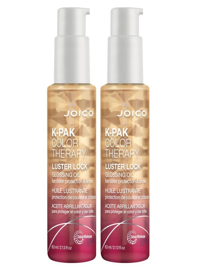 JOICO K-PAK Color Therapy Luster Lock Glossing Oil | For Color-Treated Hair | For Color-Protection & Shine | Tame Frizz | With Keratin & Argan Oil | 2.13 Fl Oz (Pack of 2) - Image 1