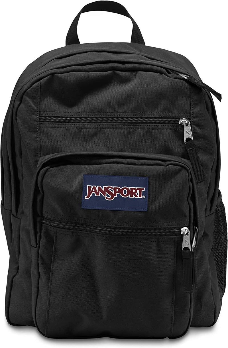 JANSPORT حقيبة ظهر جانسبورت الكبيرة للطلاب (أسود/أسود، مقاس واحد) - Image 1