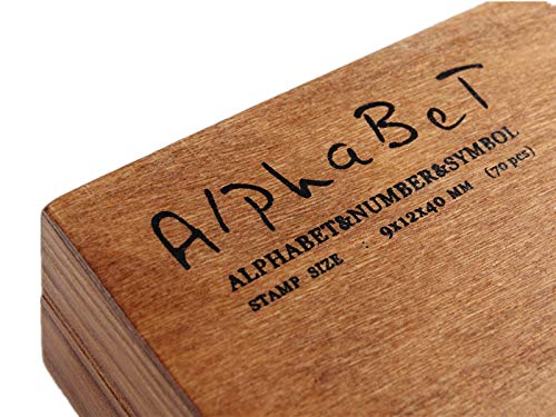 YPSelected Set of 70pcs Vintage Style Wooden Rubber Alphabet Letters Number Symbol Stamps (Cursive Script) - Image 2