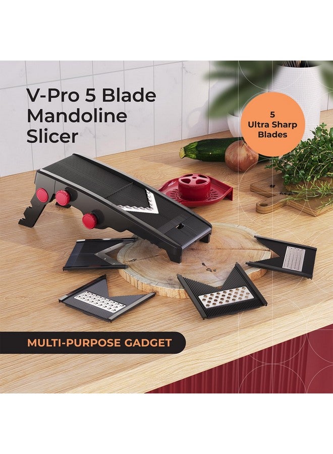 Mueller Austria MuellerLiving Mandoline Slicer for Kitchen, Adjustable Vegetable Chopper, Fruit, Cheese Grater, Potato Chips Slicer - Black - Image 2