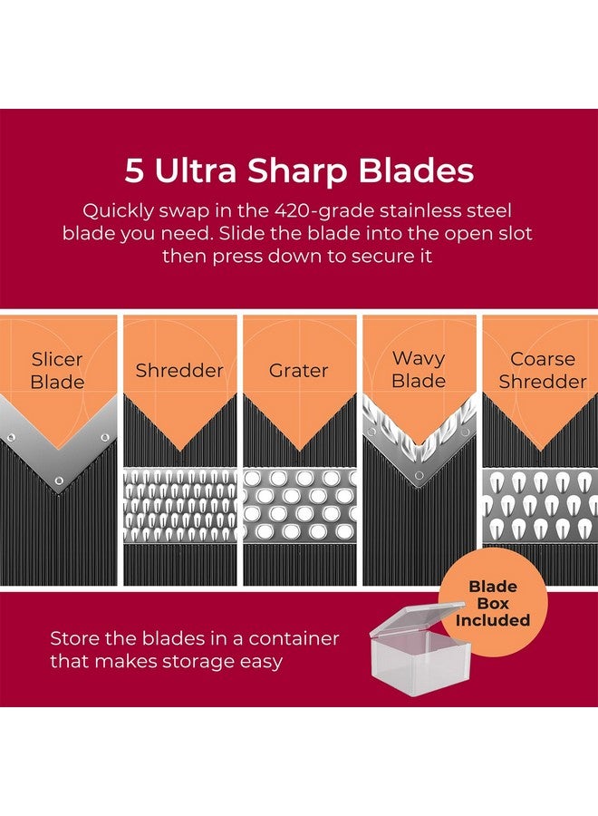 Mueller Austria MuellerLiving Mandoline Slicer for Kitchen, Adjustable Vegetable Chopper, Fruit, Cheese Grater, Potato Chips Slicer - Black - Image 3