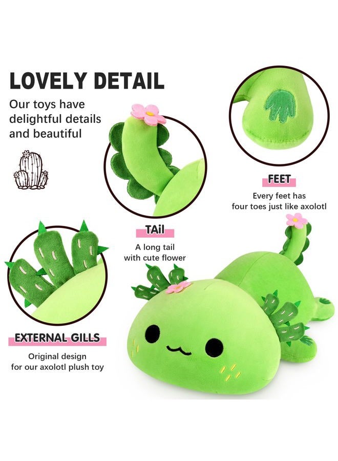 Onsoyours Cute Axolotl Plush, Soft Stuffed Animal Salamander Plush Pillow, Kawaii Plushie Toy for Kids (Axolotl Cactus, 13") - Image 3