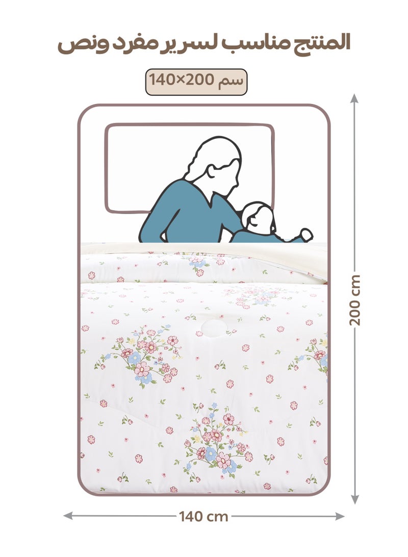 Doona Bedding Comforter Set, Fits 140x200 cm Single Size Bed – 4 Pcs Reversible Printed Design – 350 GSM All-Season Comforter – Premium Brushed Microfiber - Image 2