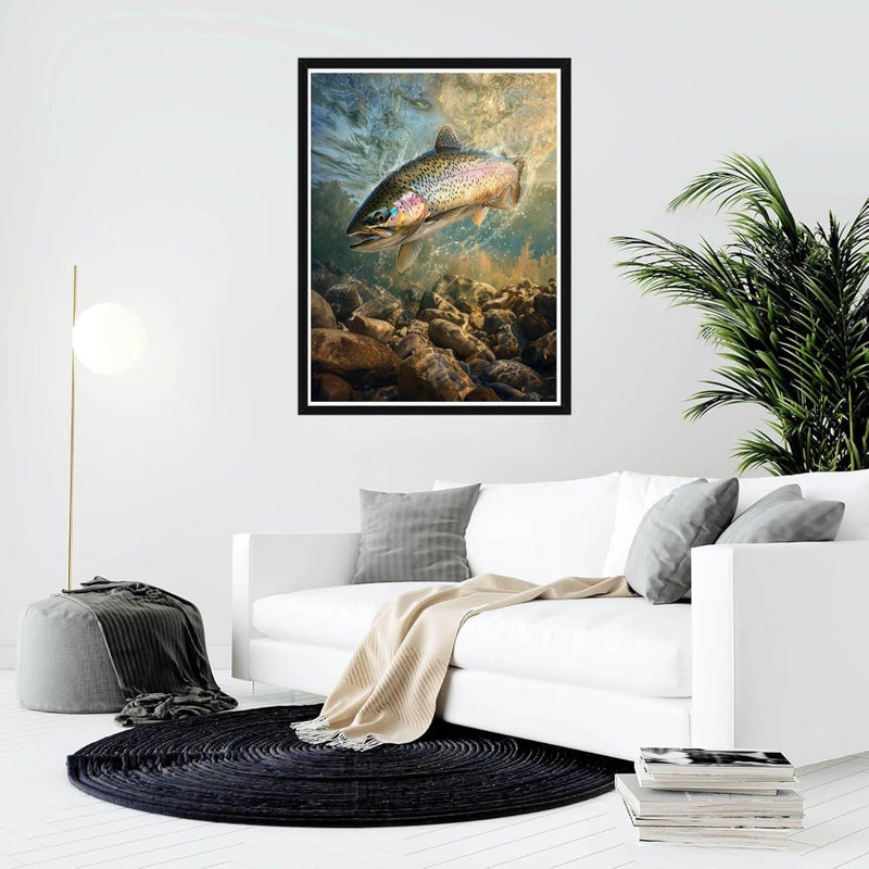Bimkole Fish Paint by Number for Adults, DIY Oil Painting Kit on Canvas with Paintbrushes and Acrylic Pigment, for Paint by Numbers for Beginner, for Home Wall Decor (16x20Inch) Qm2833 - Image 2