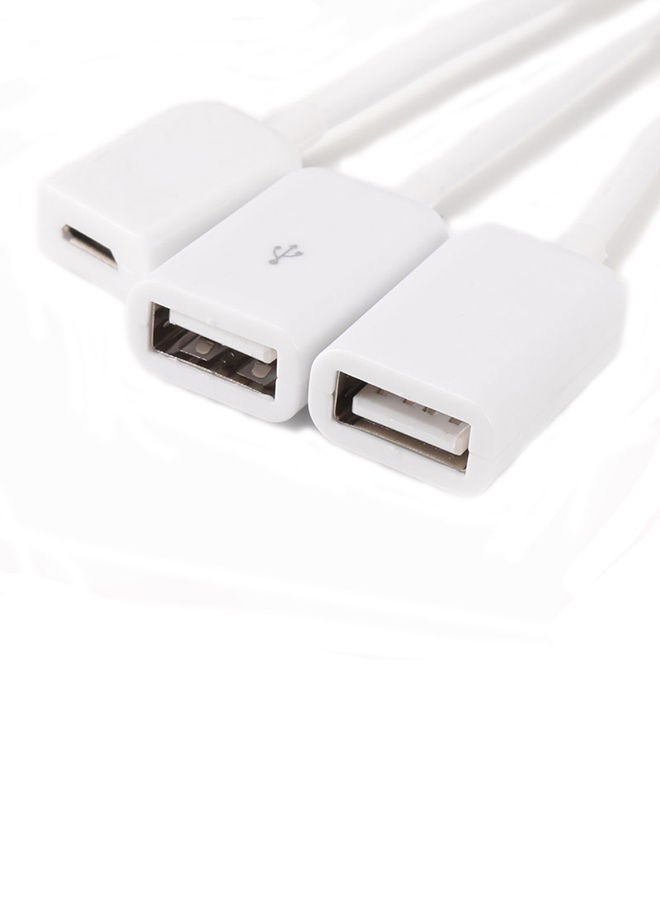 NIBEMINENT Micro USB To OTG Charging Adapter White - Image 2