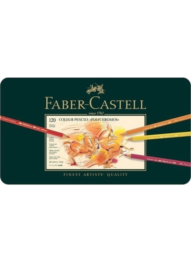 FABER-CASTELL - Polychromos Dry Paint 120 Colors Metal Box - Image 1