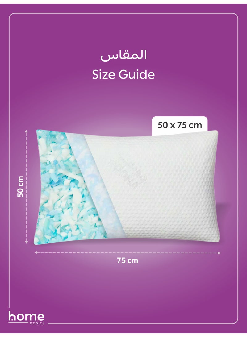 Doona Memory Foam Pillow (1600g + 200g) Filling – Size 50x75cm | Shredded, Soft & Fluffy | Adjustable Loft & Neck Support | Washable Removable Cover - Image 3