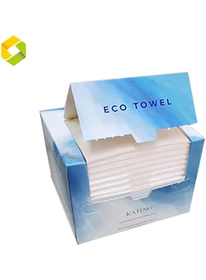 NALACAL Disposable Face Towel, Extra Thick Soft Large Clean Facial Towels, Biodegradable Facial Towels, Plant Fiber Facial Washcloth Dry Wipes for Sensitive Skin, Travel, Makeup Remover, 50 Count, Blue - Image 5