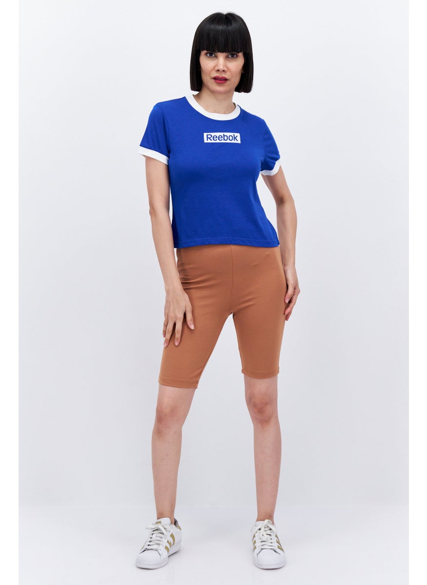 Reebok Women Sportswear Fit Short Sleeves Outdoor Top, Blue  - Image 2