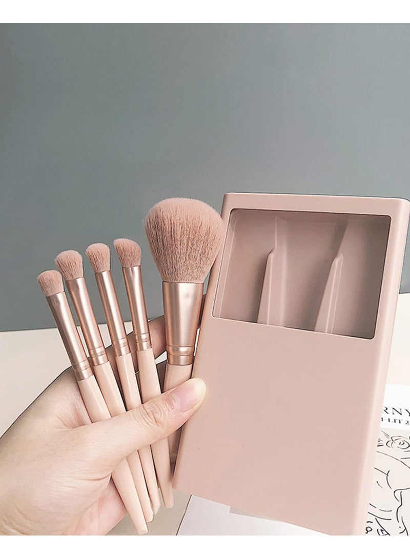 سفينة النور مجموعة فرش مكياج بحجم مناسب للسفر فرش مكياج صغيرة، مجموعة فرش تجميل صغيرة كاملة الوظائف مع حقيبة  مثالية للاستخدام أثناء التنقل - Image 2