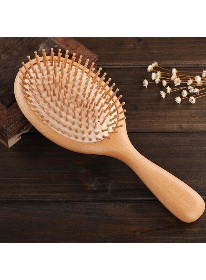 Generic Wooden Bristles Hair Brush - Stimulate Scalp Massage for Hair Growth, Perfect Gift for All Hair Types  - Image 1