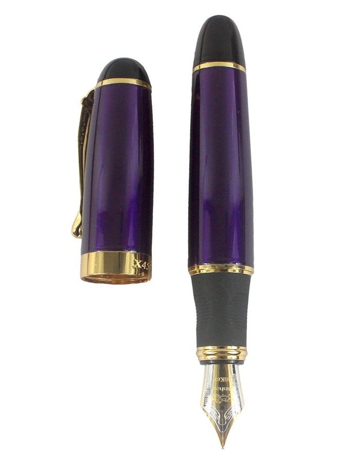 Gullor Jinhao X450 Fountain Pen, Gold Trim, Medium Nib, Purple - Image 4