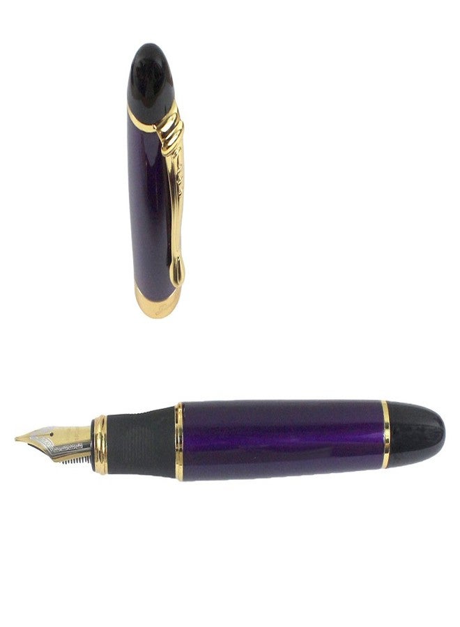 Gullor Jinhao X450 Fountain Pen, Gold Trim, Medium Nib, Purple - Image 3
