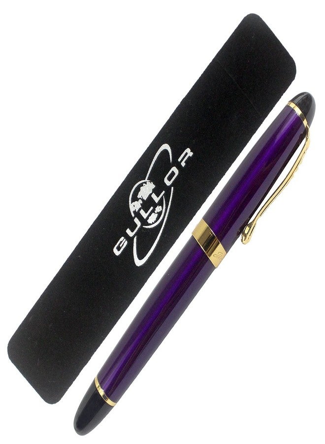 Gullor Jinhao X450 Fountain Pen, Gold Trim, Medium Nib, Purple - Image 2
