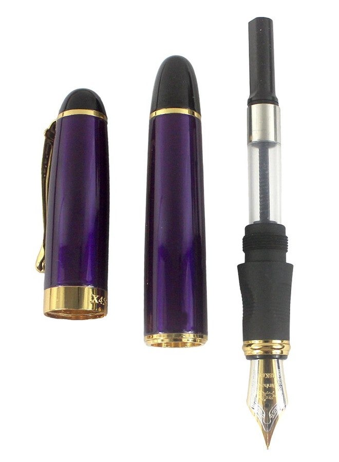 Gullor Jinhao X450 Fountain Pen, Gold Trim, Medium Nib, Purple - Image 5