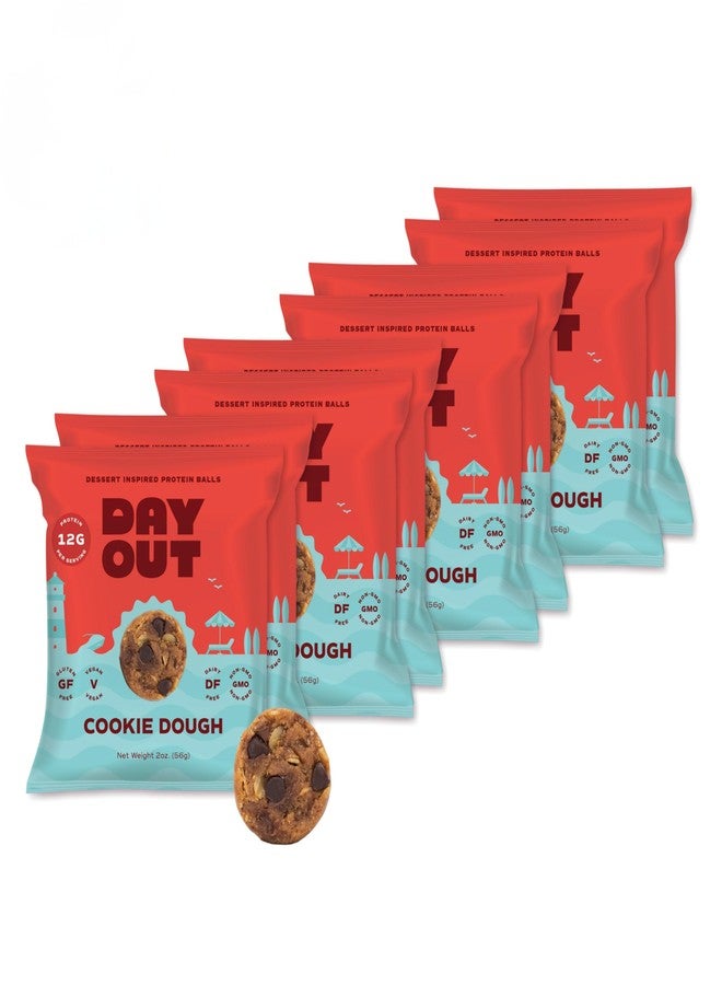 Day Out Protein Snack Balls | Cookie Dough 8 Pack Snack Bites | Gluten-Free, Dairy-Free, Vegan Treat | Convenient Ready to Eat Healthy Dessert Energy Bites | Includes 8 x 2oz Packs (16oz Total) | 12g Protein - Image 1