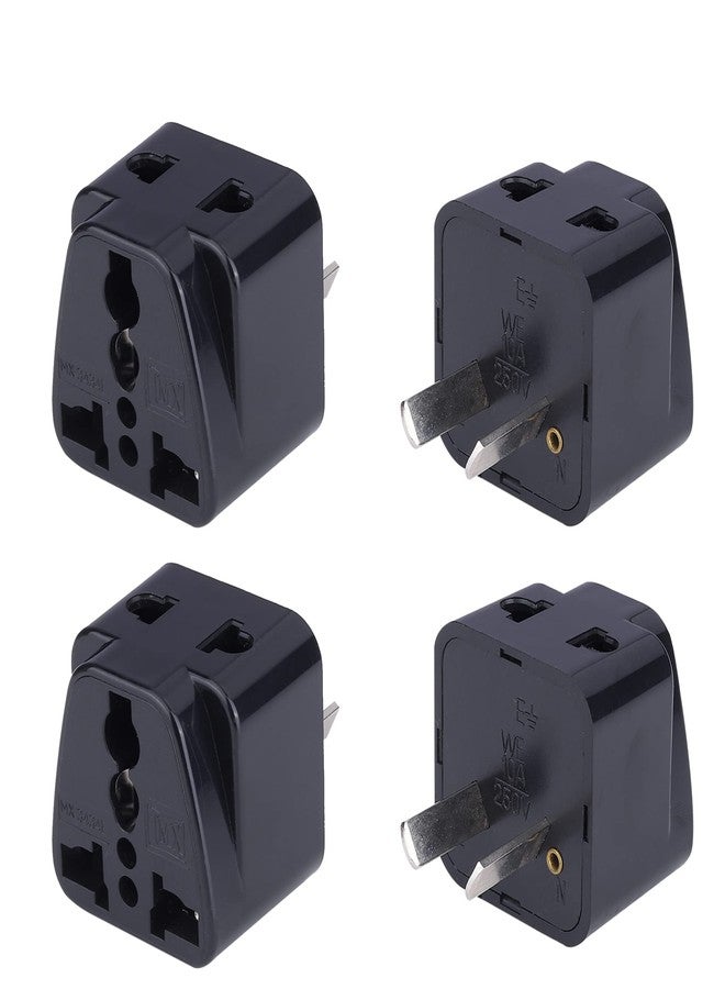 MX Universal Travel Adapter (Type I) India to Australia 2 in 1 Conversion Plug for Home and Official use -Black Pack of 4 - Image 1