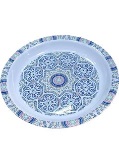 SAQOWARE Saqoware Melamine Round Tray 45 cm | صينية مستديرة | Sahan | Round Food Serving Tray | Group Food Plate | Biriyani, Mandi, Arabic food Serving Plate | Ramadan Food serving Tray Traditional Designs  - Image 1
