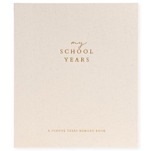 Peachly My School Years Memory Book for Kids & School Photo Album – School Picture Photo Album Childhood Memory Book - School Keepsake Organizer School Days (Beige - Preschool to 12th Grade) - Image 1