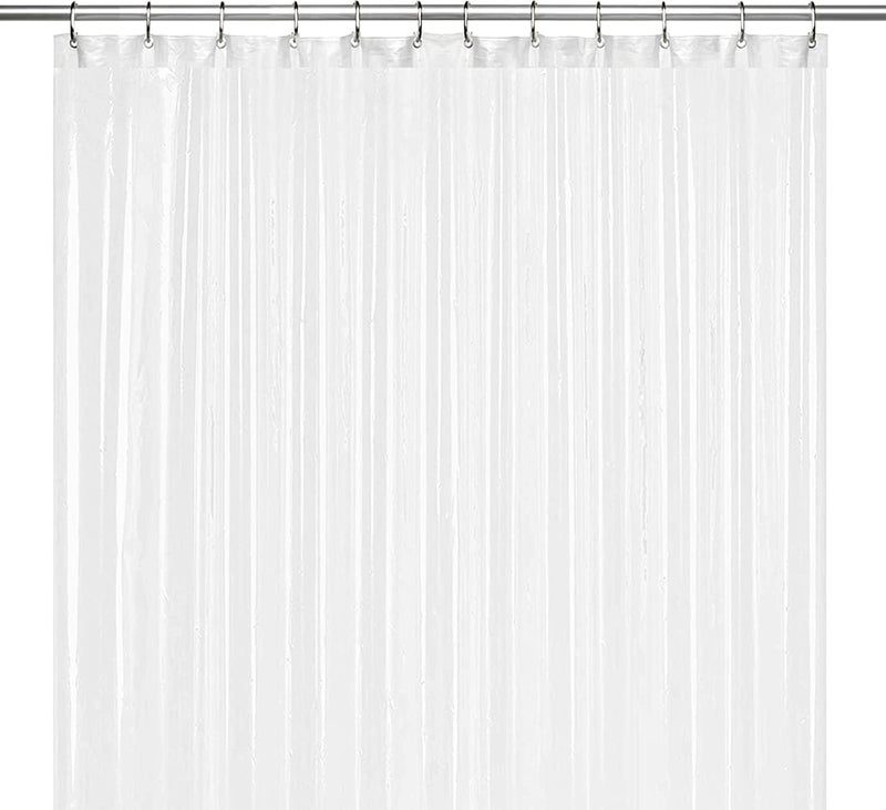 LiBa Bathroom Shower Curtain with 12 Shower Rings- Waterproof Plastic Shower Curtain Premium PEVA Non-Toxic with Rust Proof Grommets Frosted 10G Heavy Duty Bathroom Accessories 72x72 - Image 1