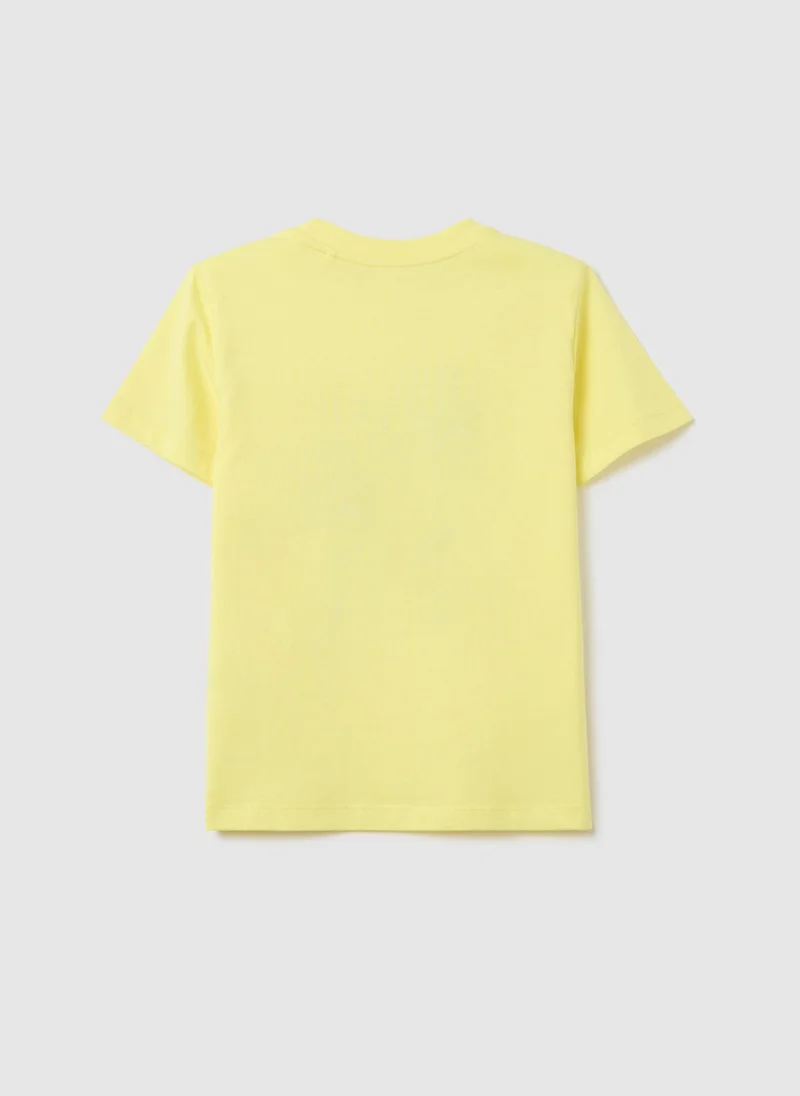 Ovs Yellow Short-Sleeved T-Shirt With Print