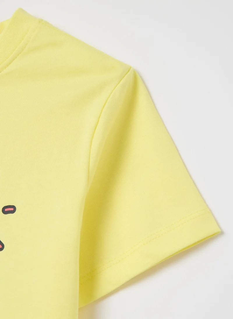 Ovs Yellow Short-Sleeve T-Shirt With Print