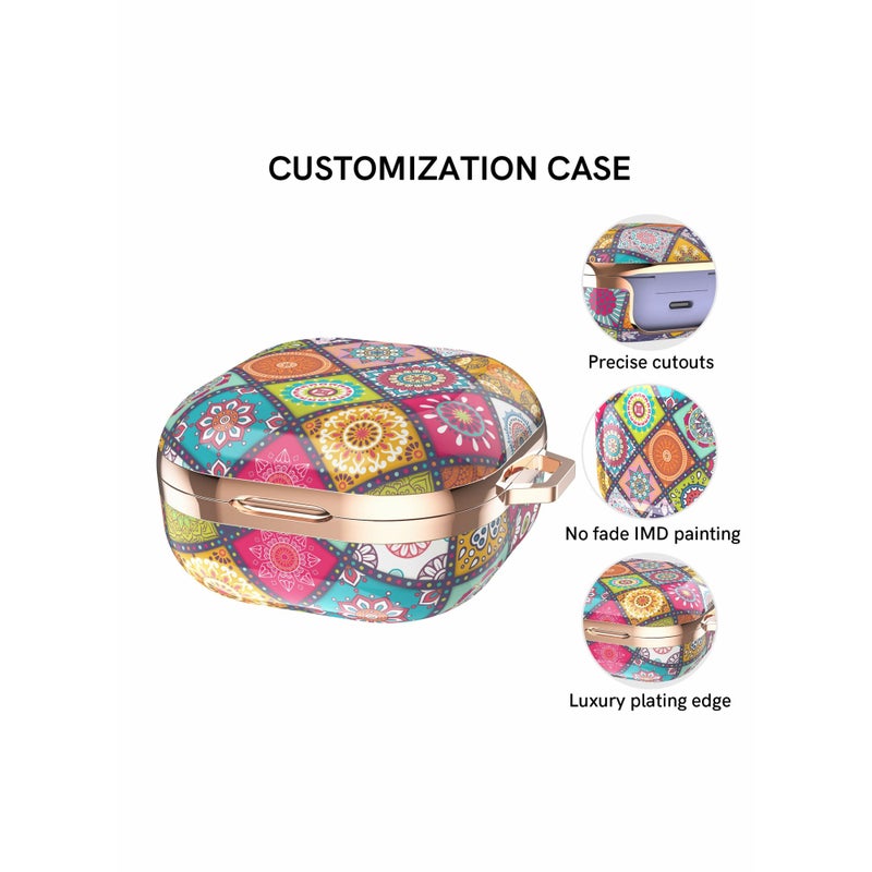 Zikra Earphone Protective Cover,  for Samsung Galaxy Buds Pro&Live&2 Headphone Protective Case TPU Protective Case Anti-Drop Shockproof - Bohemia (Drawstring) - Image 2