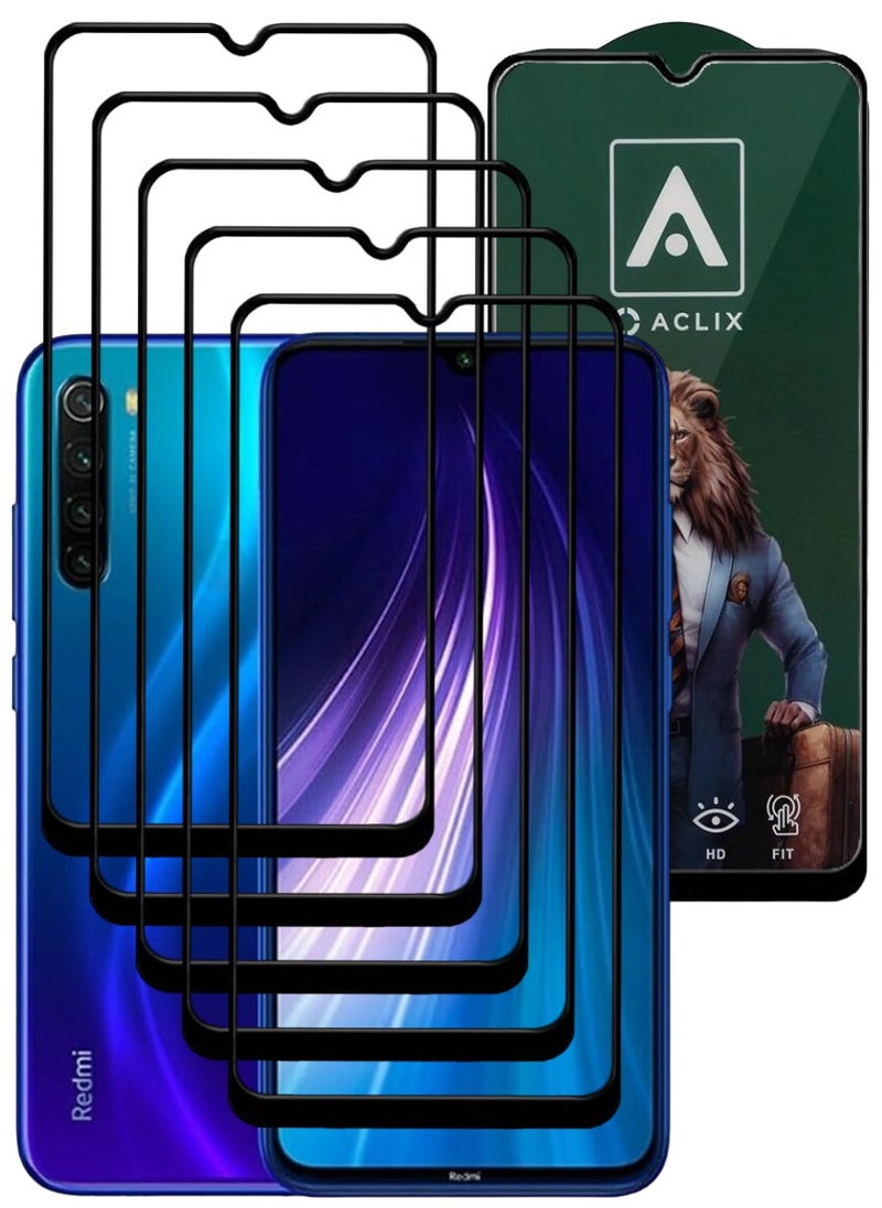 ACLIX 5 Pieces Antistatic ESD Dustproof Premium Quality High Definition Tempered Glass Screen Protector Designed For Xiaomi Redmi Note 8 - Image 1