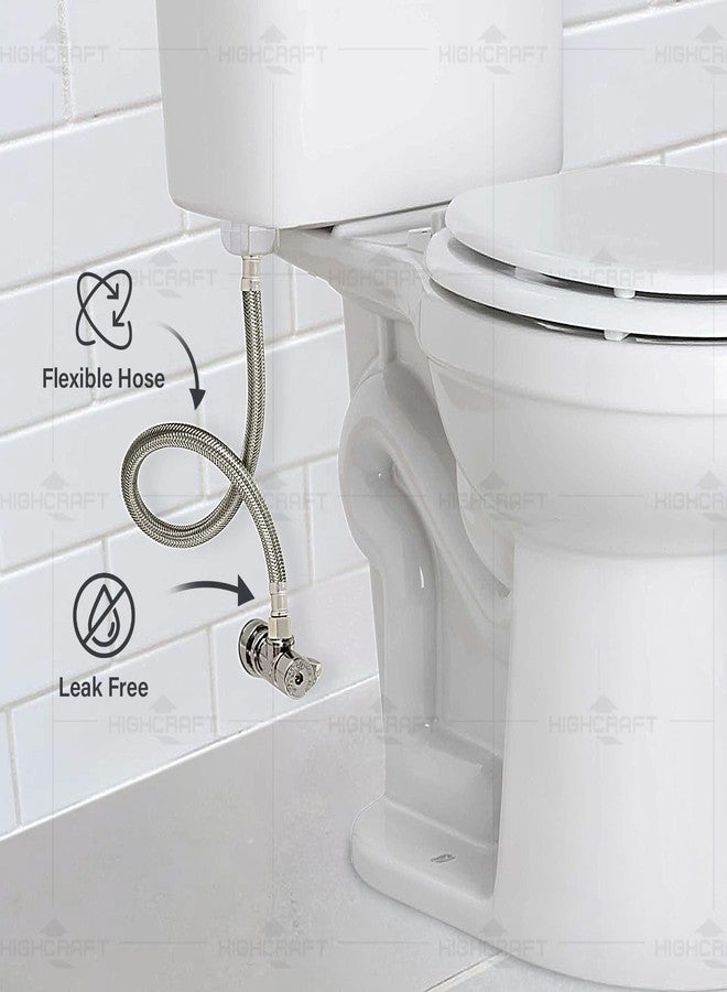 HIGHCRAFT 2-Pack 16 Inch Flexible Toilet Water Supply Line Braided Stainless Steel Toilet Hose Connector 3/8 Inch Compression x 7/8 Inch Ballcock Plastic Nut - Image 5